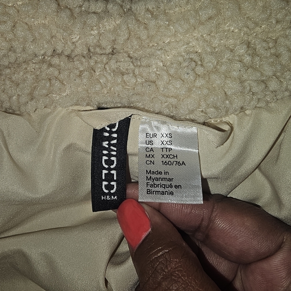 Short faux shearling jacket xxs - Picture 5 of 10